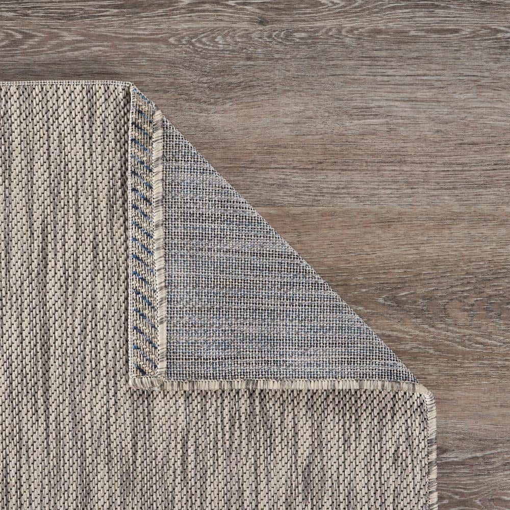 Gray and Blue Fish Pattern Stain-Resistant Synthetic 5' x 7' Area Rug