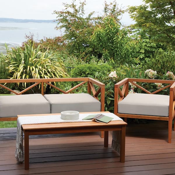 Ravenna 21 in. W x 20 in. D x 4 in. Thick Mushroom Outdoor Lounge Chair Back Cushion