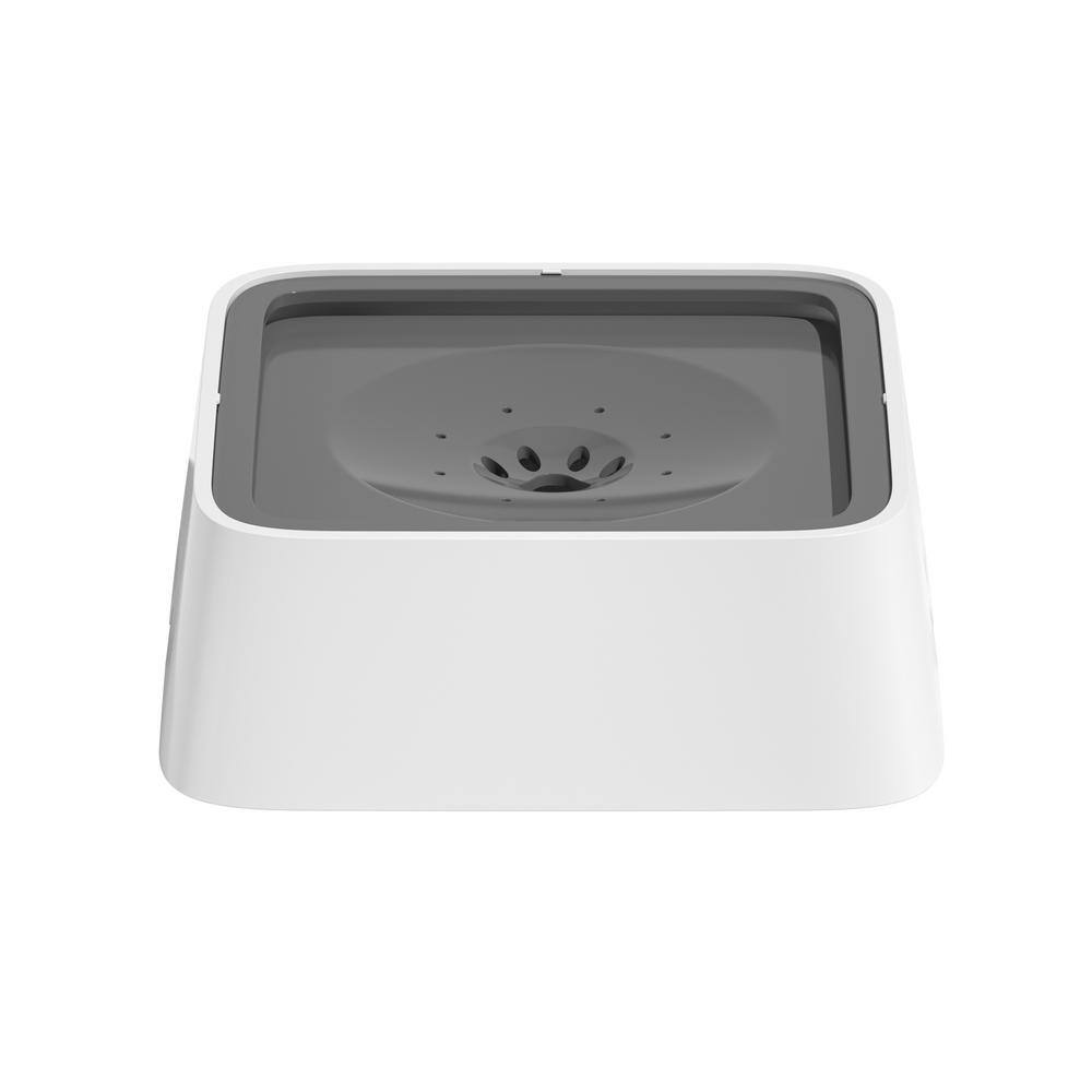 ELS Pet White and Gray Floating Disk Dog and Cat Bowl, 1L