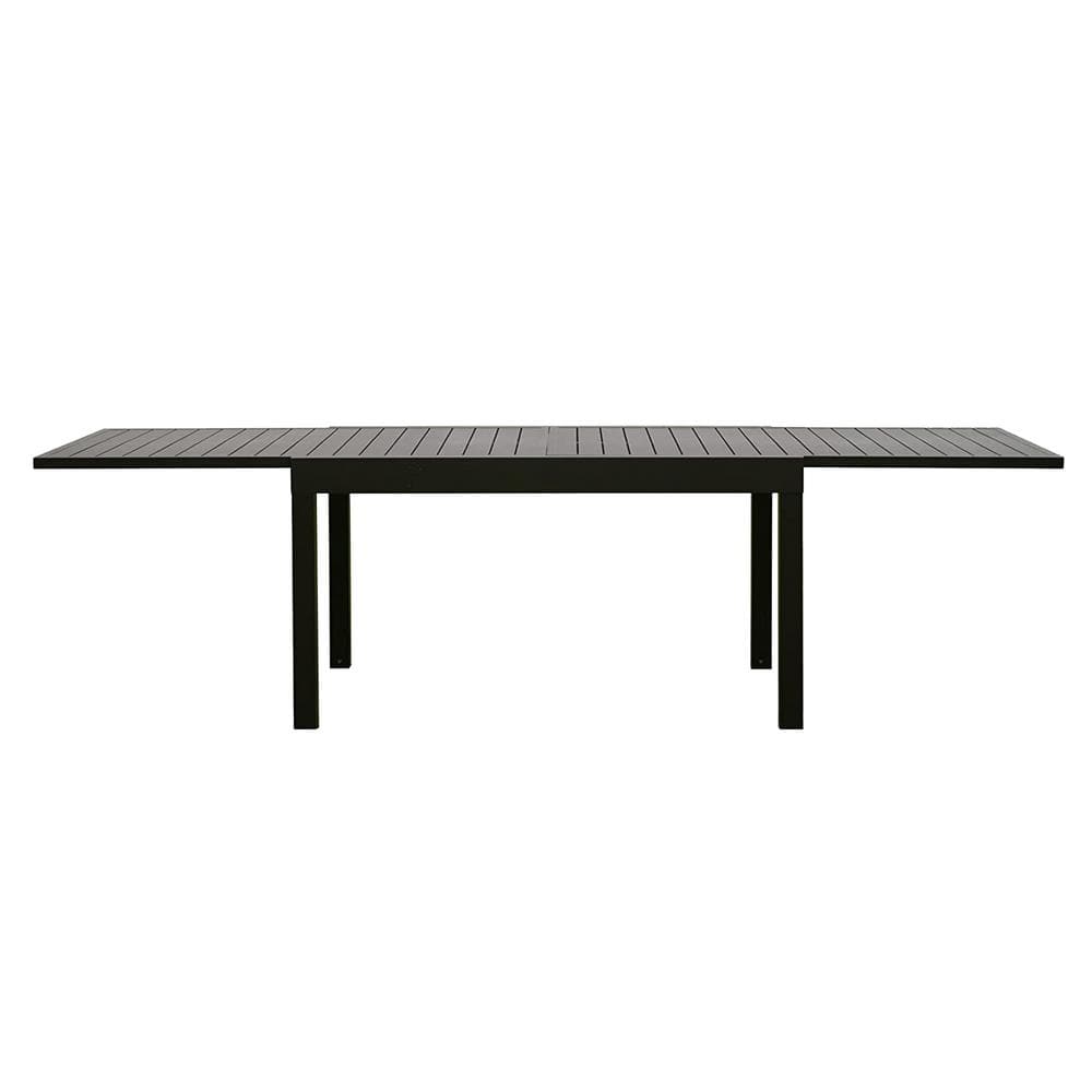 Metal Aluminum Outdoor Table for 6-Person to 8-Person Rectangular Table Patio Dining Expandable Table (Black 1 Table)