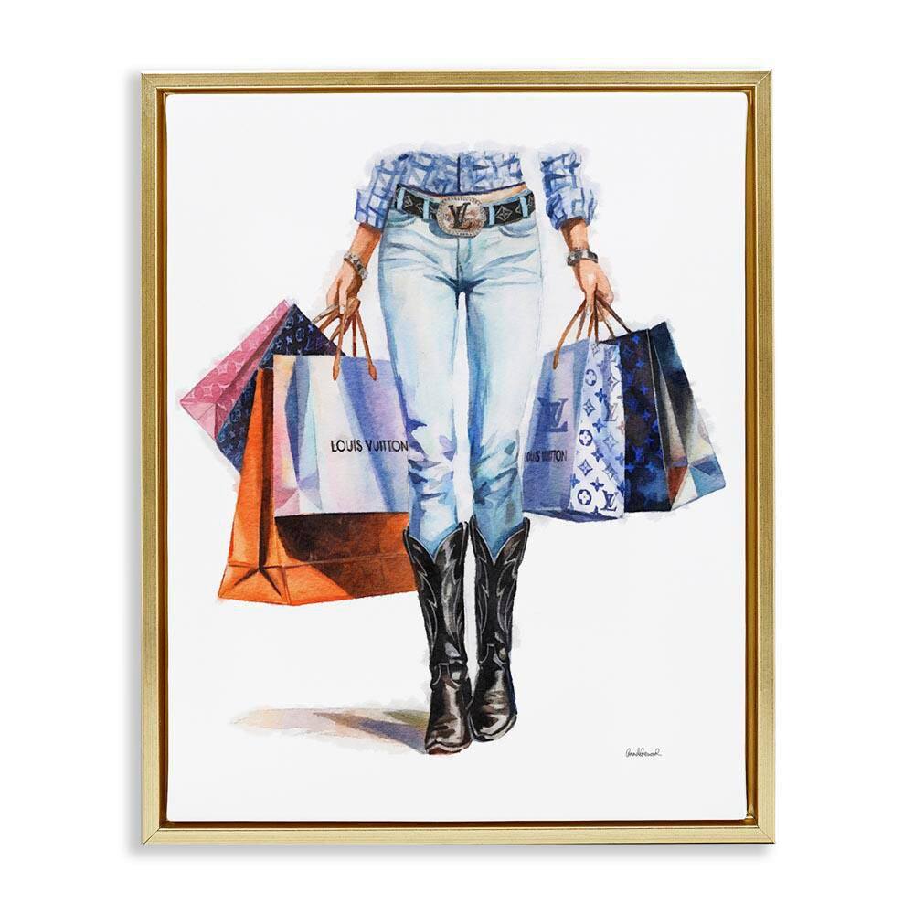 Fashionable Country Gal by Amanda Greenwood Gold Floater Frame People Graphic Art Print 31 in. x 25 in. price history on PriceWatchPro