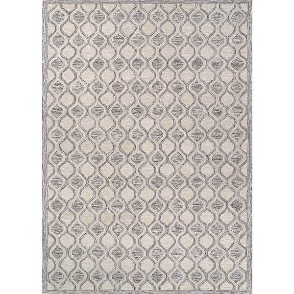 Couristan Silverthorne Mosaic Sandlewood Brown 9 ft. x 12 ft. Wool Area Rug