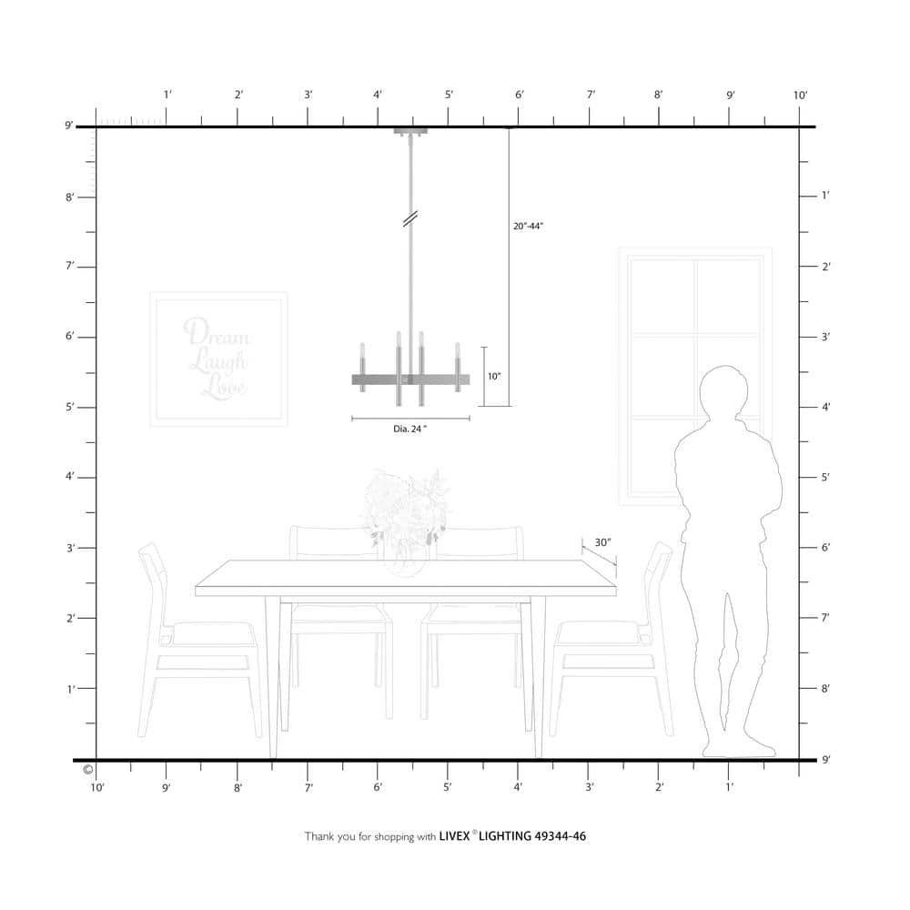 Denmark 4-Light Black Chrome Mini Chandelier