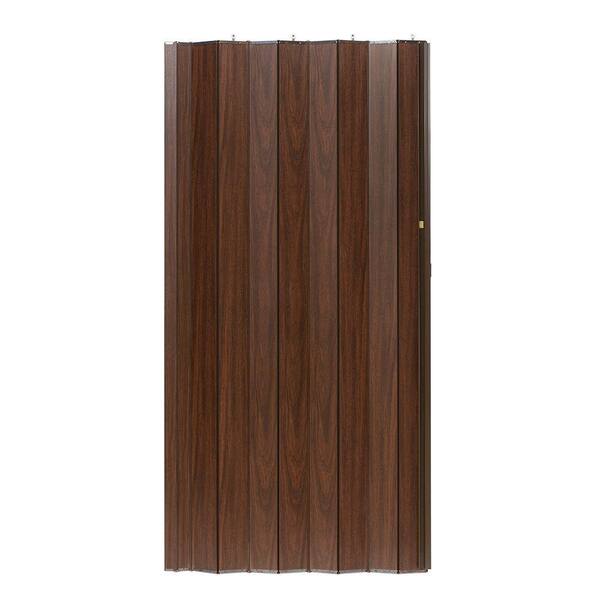 Spectrum 36 in. x 96 in. Woodshire Vinyl-Laminated MDF Walnut Accordion Door