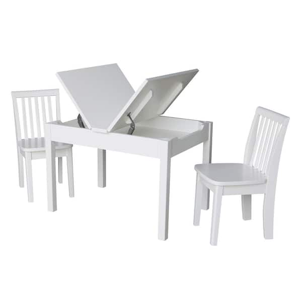 International Concepts 3 Piece White Child s Lift Top Storage Table Set K08 JT2532L 263 2 The Home Depot