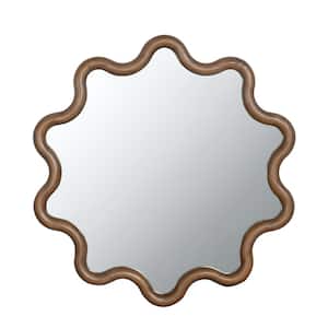 Anky 30 in. W x 31.2 in. H Pine Framed Brown Wall Mounted Decorative Mirror