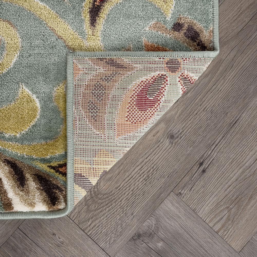 Deco Green 5' x 7' Easy Care Stain-Resistant Area Rug