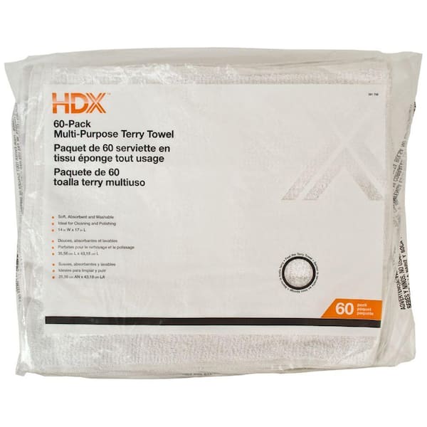 HDX 14 in. x 17 in. Multi-Purpose Terry Towel (4-Pack)