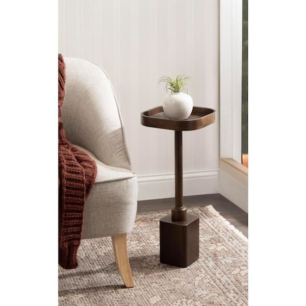 Woodrow 10 in. Dark Brown Square Solid Wood End Table