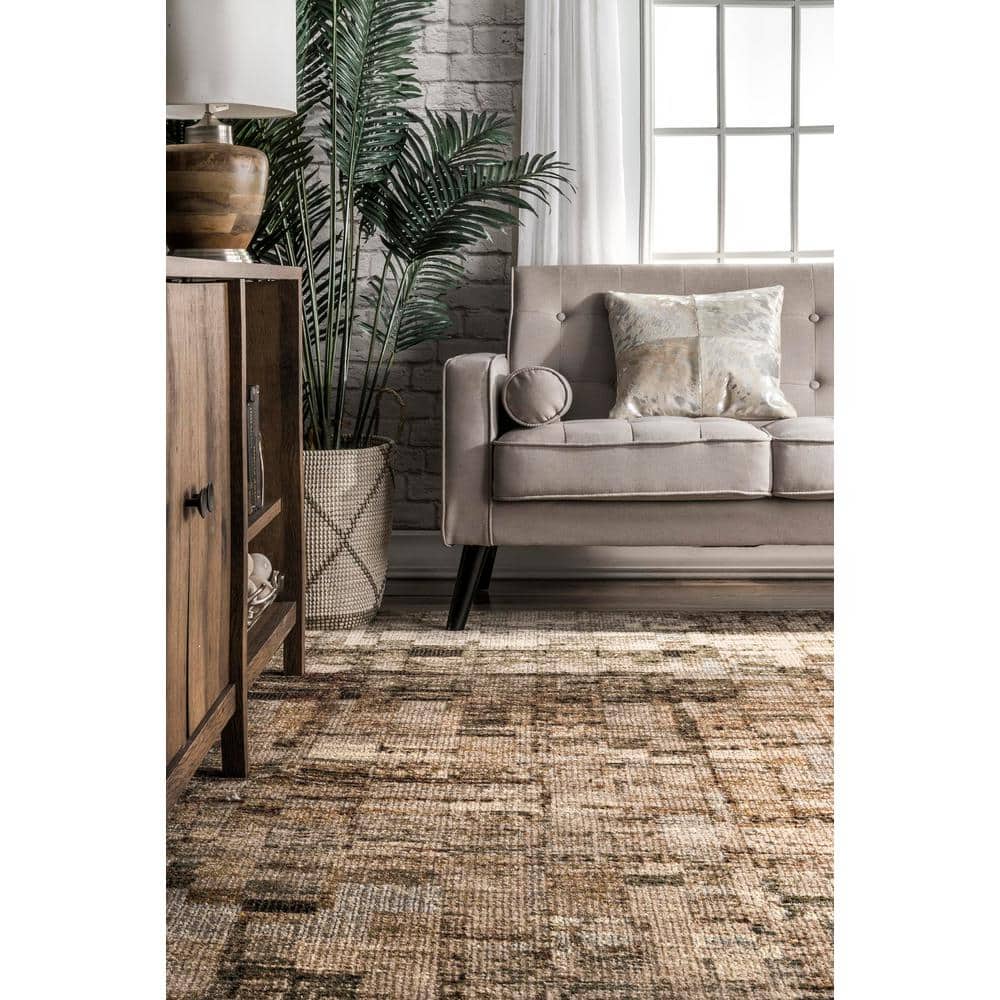Lilly 5' x 8' Brown Abstract Tufted Area Rug
