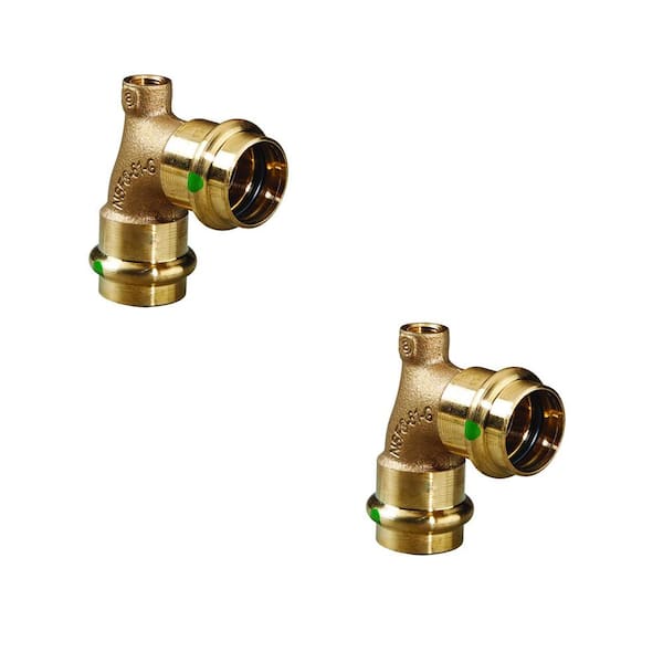 ProPress 3/4 in. x 3/4 in. Press x 1/8 in. FPT Zero-Lead Bronze Vent Elbow (2-Pack)