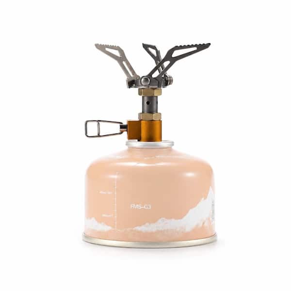 Gold Titanium Backpacking Camping Stove for Camp Cooking and Outdoor Meals with Easy Handling FMS-300T