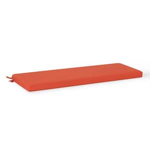 FadingFree Orange Rectangle Outdoor Patio Bench Cushion 48 in. x 18.5 in. x 2.5 in.