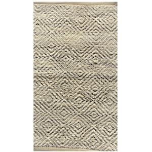 Delilah Woven Gray 2 ft. x 5 ft. Geometric Trellis Organic Jute Area Rug