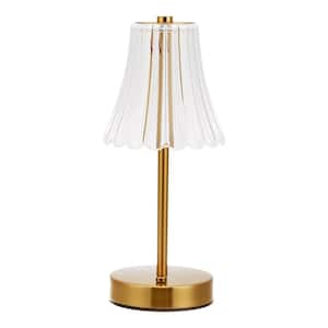 11 In. Gold Dimmable LED Task and Reading Table Lamp with 3600mAh Battery and Type-C USB, Ideal for Bedrooms and Events