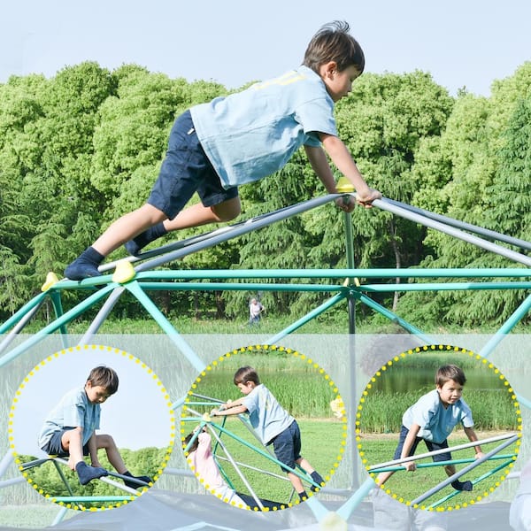 Bon Furni 13 ft. Green Outdoor Climbing Dome Freestanding Play