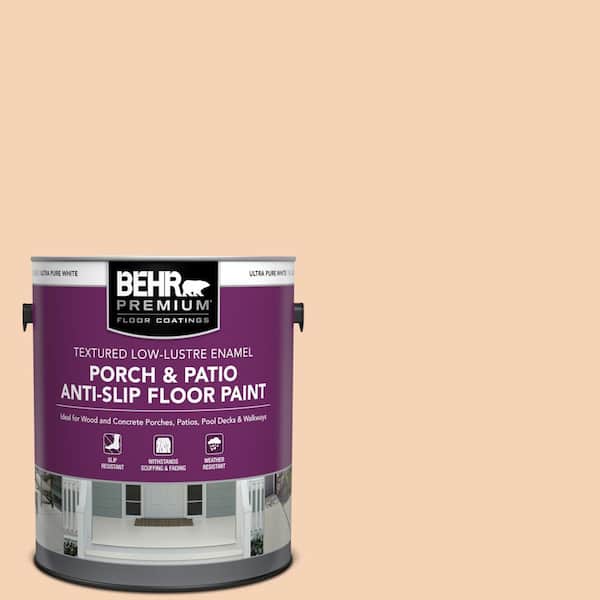 BEHR PREMIUM 1 gal. #280C-2 Serene Peach Textured Low-Lustre Enamel Interior/Exterior Porch and Patio Anti-Slip Floor Paint