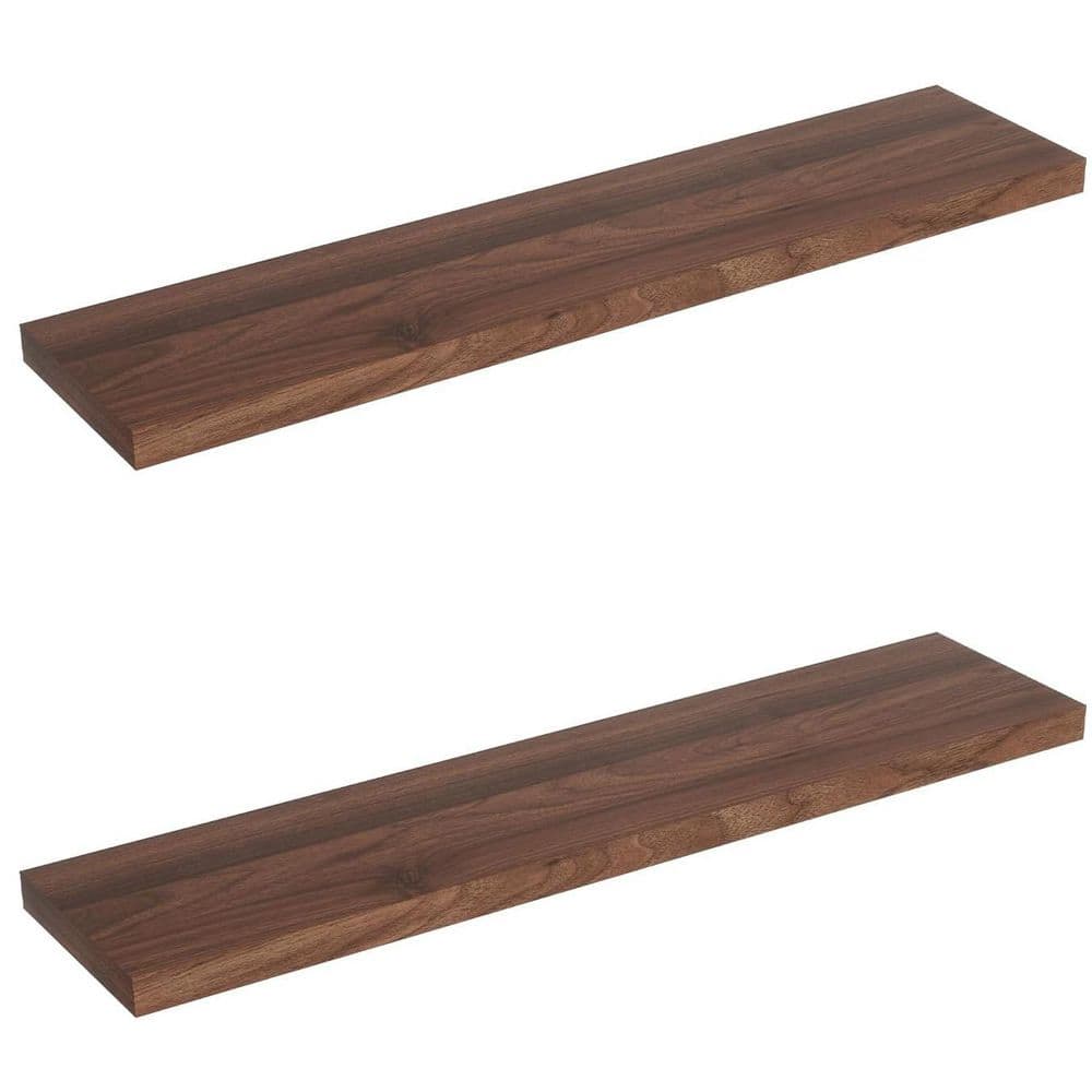 48 in. W x 9.3 in. D Walnut Floating Shelves Invisible Bracket