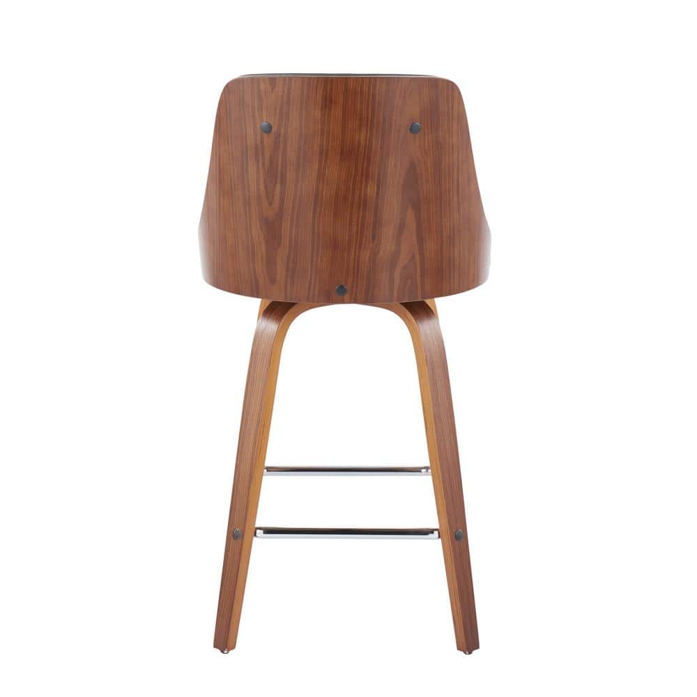 Gianna Gray and Walnut Swivel Counter Stools Set