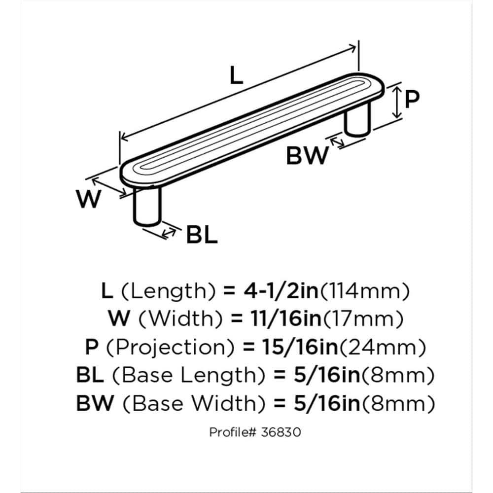 Matte Black Modern Bar Cabinet Pull with Mounting Hardware
