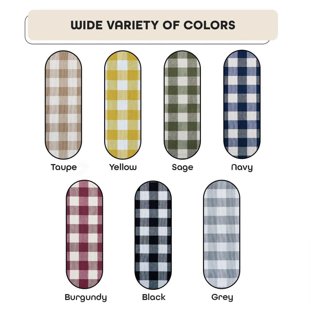 Buffalo Check Black and White Cotton Polyester Light Filtering Window Drapes