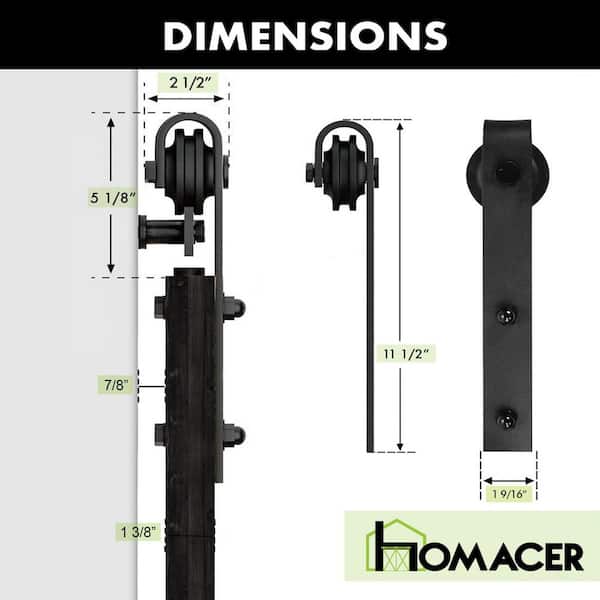 HOMACER 24 in. x 96 in. H-Frame Black Double Pine Wood