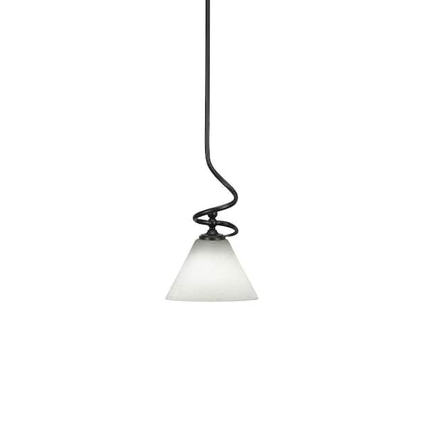Unbranded Royale 100 W 1-Light Matte Black Standard Mini Pendant Light with Glass Shade