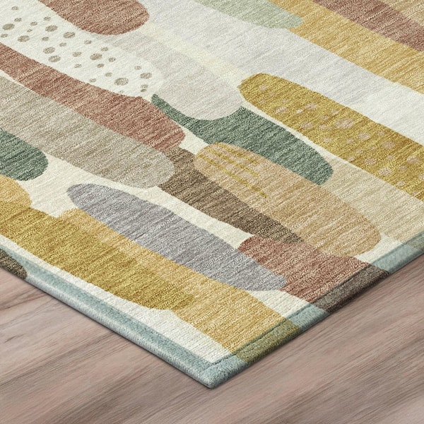 Chantille Machine Washable Indoor/Outdoor Abstract ACN3111 Cream 5 ft. x 7 ft. 6 in. Area Rug