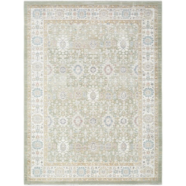 Amir AMR-2307 7 ft. x 10 ft. Green Machine Woven, Area Rug
