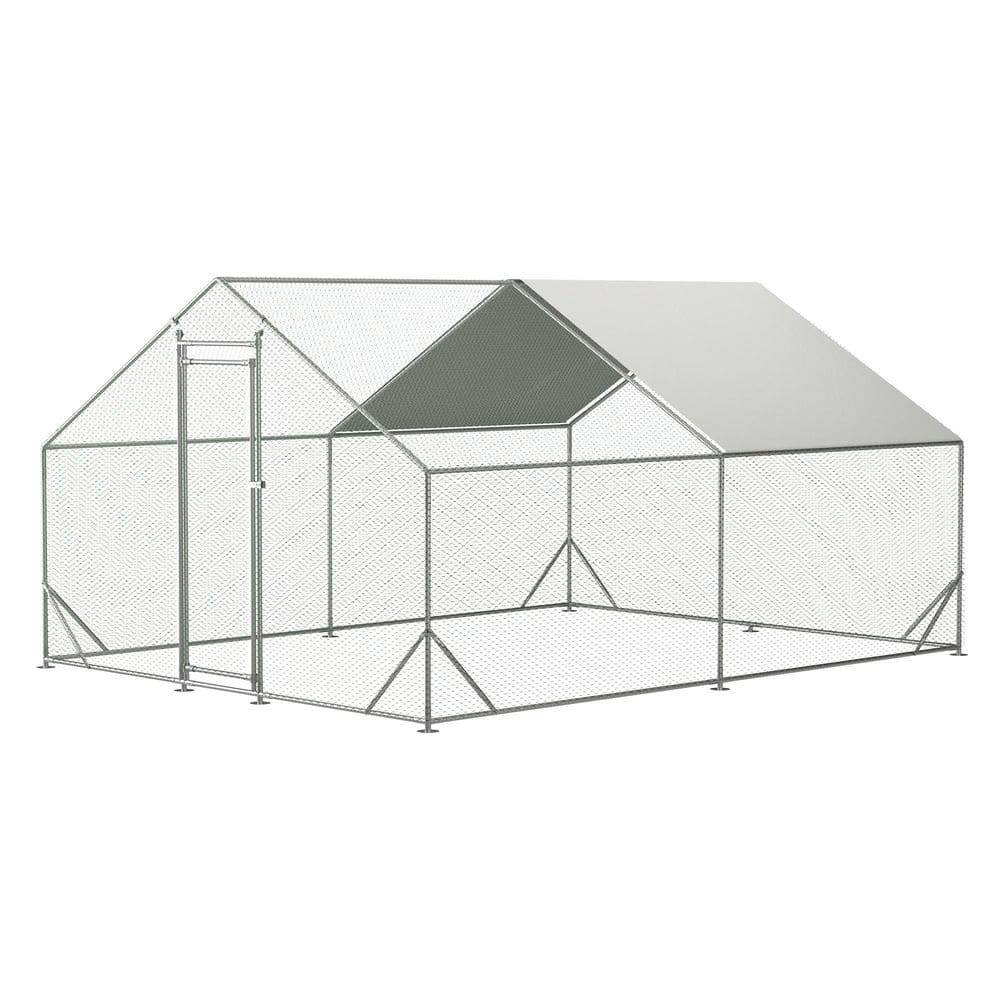 Tunearary 10 x 13 x 6.4 ft. Large Walk-in Metal Chicken Cage