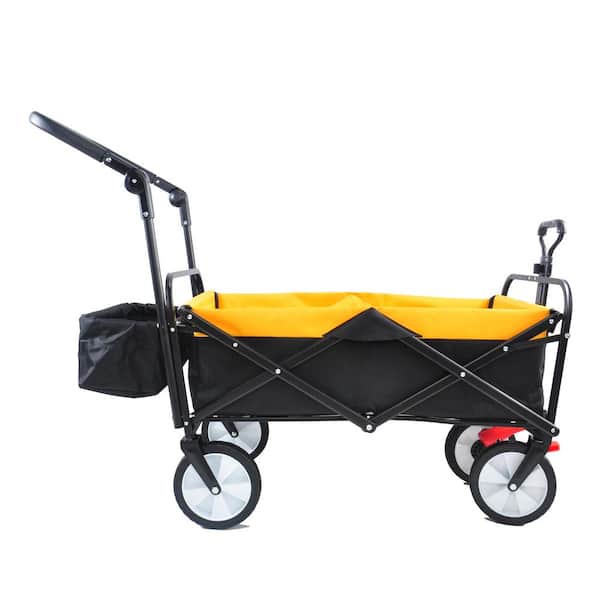 OLUMAT 3 cu. ft. Steel Garden Cart, Black