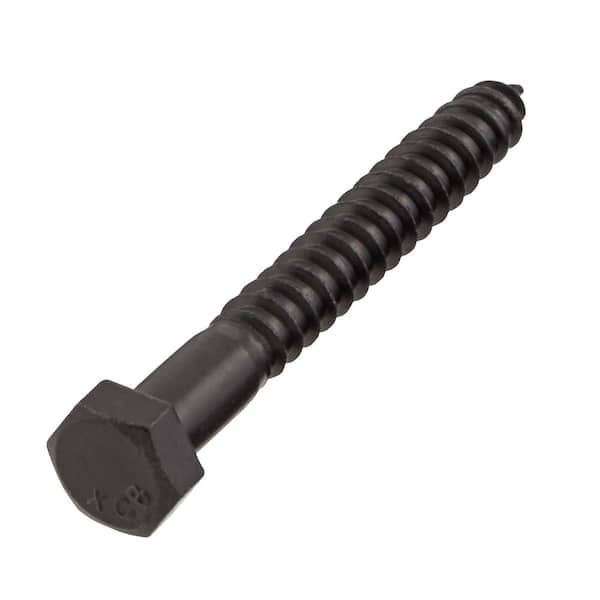 DECKMATE 1/2 in. x 4 in. Black Exterior Hex Head Lag Screw
