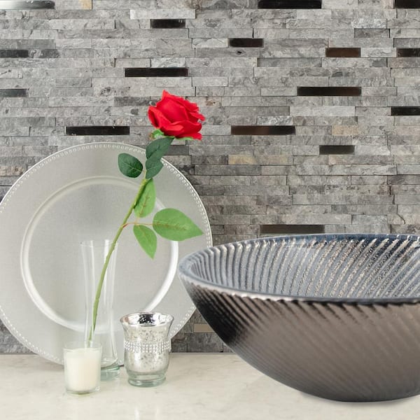 MSI Eclipse Interlocking 12 in. x 12 in. x 8 mm Matte Metal Stone Mesh-Mounted Mosaic Wall Tile (10 sq. ft. / case) MSI Eclipse Interlocking 12 in. x 12 in. x 8 mm Matte Metal Stone Mesh-Mounted Mosaic Wall Tile (10 sq. ft. / case)