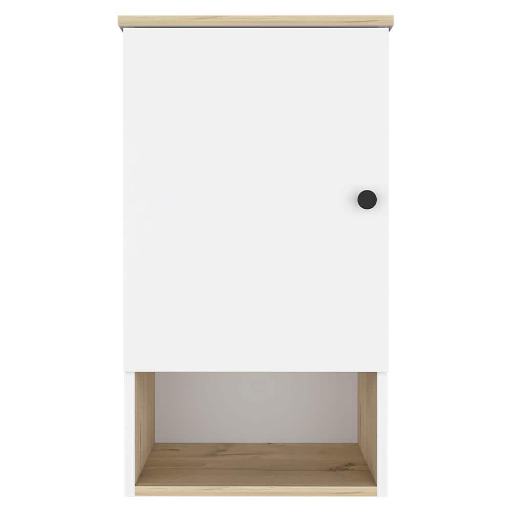 16.2 in. W x 28.5 in. H Rectangular White Surface Mount Medicine Cabinet wi