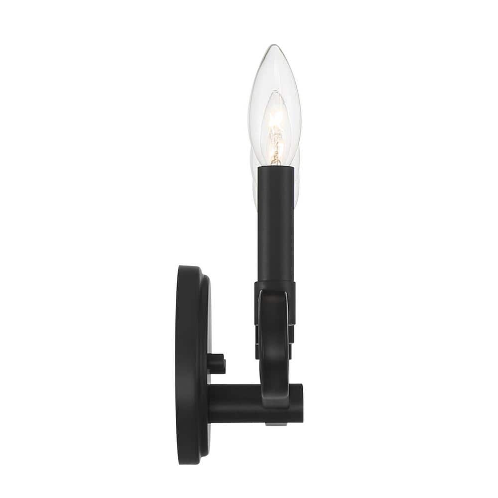 Matte Black Modern Dimmable 3-Light Vanity Fixture