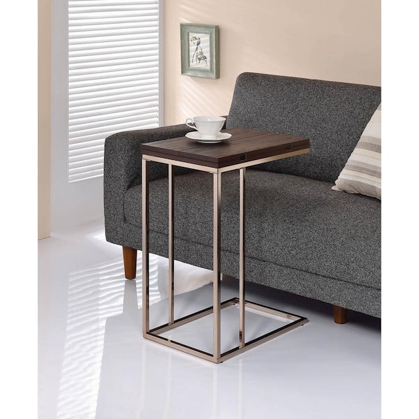 Coaster Chestnut Snack Table with Expandable Rotating Top