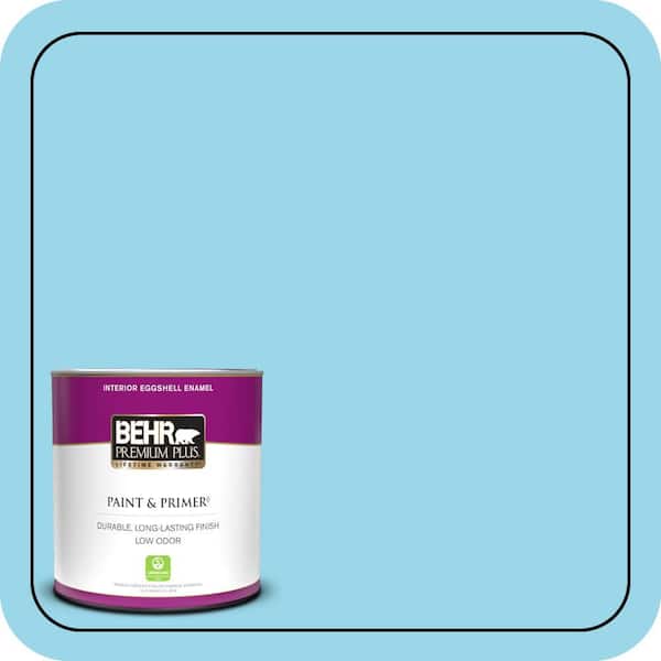BEHR PREMIUM PLUS 1 qt. #P490-2 Blue Sarong Eggshell Enamel Low Odor Interior Paint & Primer