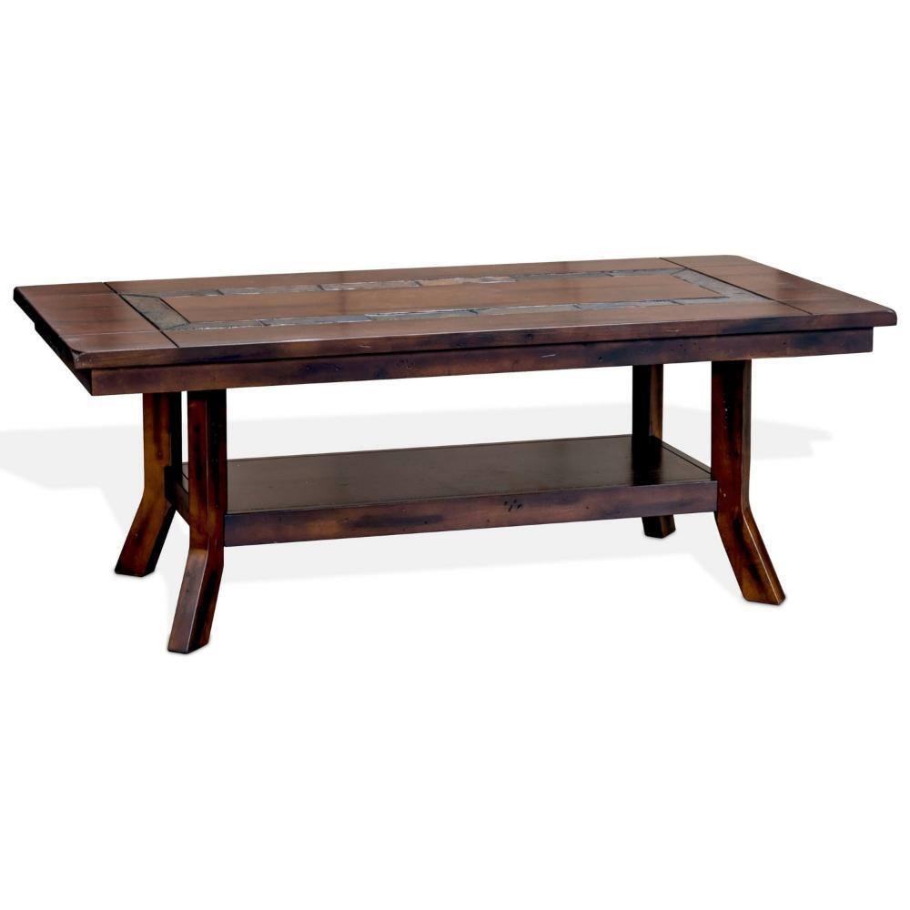 24.5 in. Brown Rectangle Wood Coffee Table