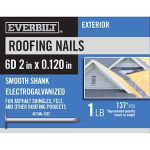6D 2 in. Roofing Nails Electro-Galvanized 1 lb (Approximately 137-Pieces)