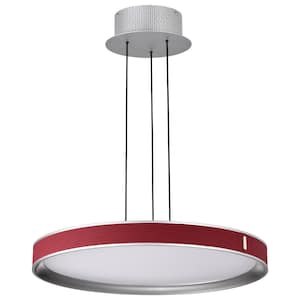 Bandon 40-Watt 1-Light Gray Integrated LED Pendant Light with Frost Acrylic Shade