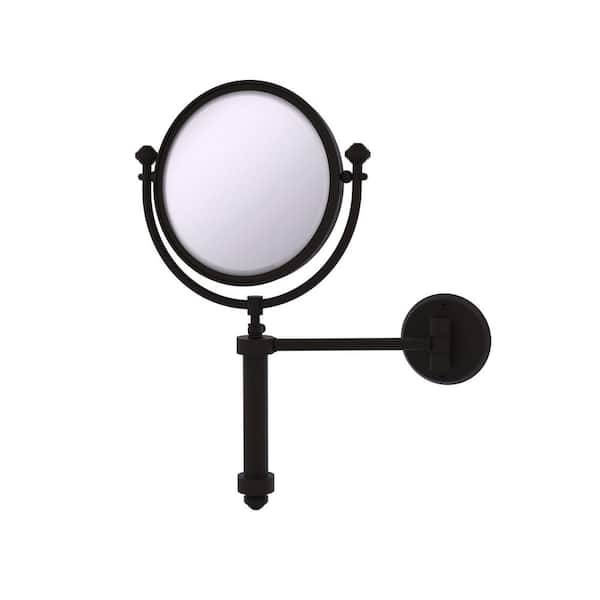 Allied Brass S-Beach 8 in. W x 15 in. H Round Framed  Wall Mounted Magnifying Bathroom Make-Up Mirror 3x Mag in Oil Rubbed Bronze
