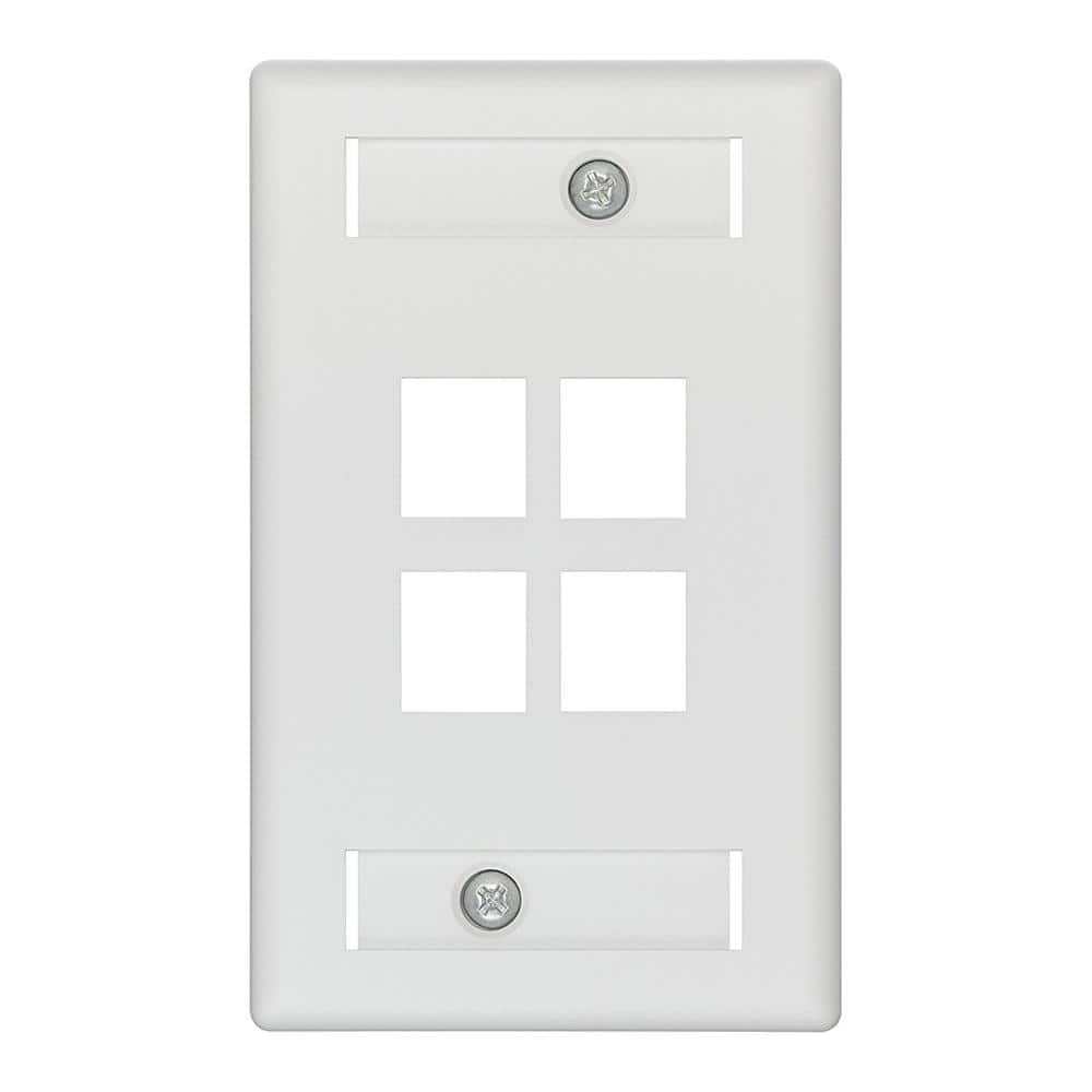 Leviton White 1Gang Audio/Video Wall Plate (1Pack) 420904WS The