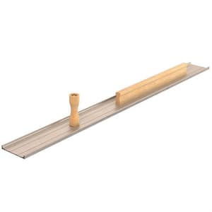 42 in. x 3 in. Aluminum Double Notch Concrete Float with Both Sides Serrated and Knob and Rail
