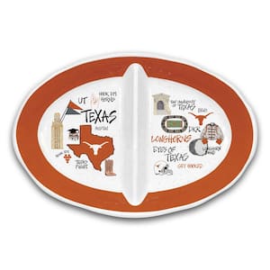 Texas 16.5 in. Assorted Colors 2 Section Melamine Serving Platter