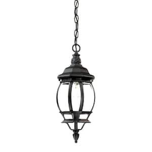 Chateau Collection 1-Light Matte Black Outdoor Hanging Lantern