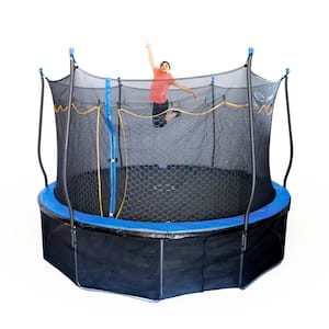 15 ft. Trampoline with Dual Enclosure Net, Heavy-Duty Jumping Mat and Foam Padded Springs, ASTM Approved