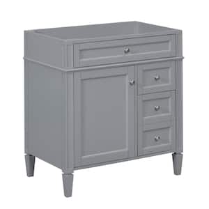 17.87 in. W x 17.87 in. D x 33.00 in. H Bath Vanity Cabinet without Top in Grey with 2-Drawers and a Tip-Out Drawer