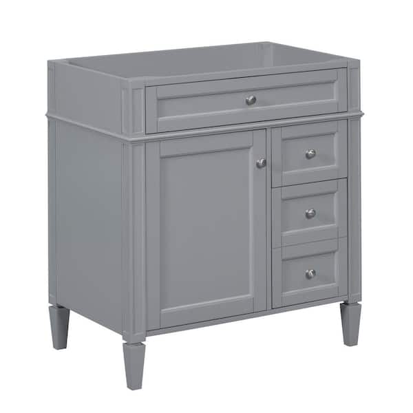 Aoibox 17.87 in. W x 17.87 in. D x 33.00 in. H Bath Vanity Cabinet without Top in Grey with 2-Drawers and a Tip-Out Drawer
