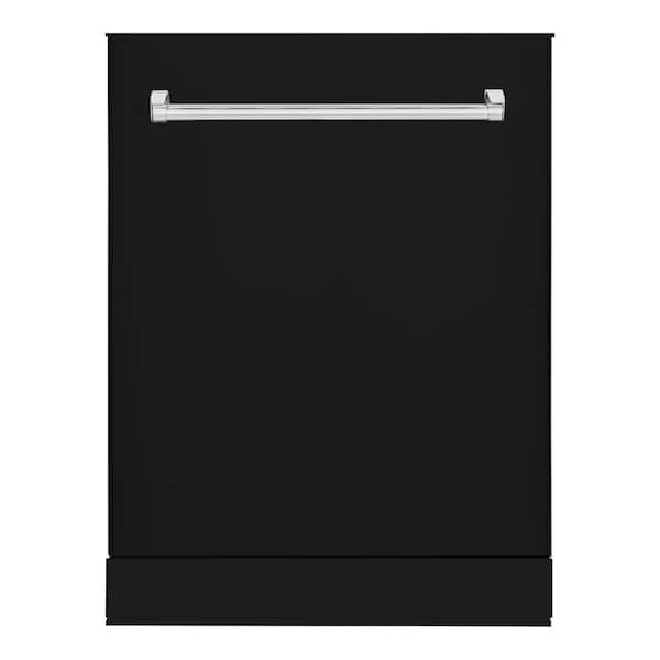 Hallman Bold 24 in. Dishwasher with Stainless Steel Metal Spray Arms in color Glossy Black with Bold Chrome handle