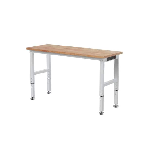 Frontier 60 in. W x 22 in. D Adjustable Height Wood Top Workbench